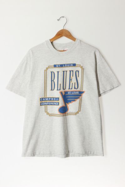 deadmansupplyco Vintage Hockey - St. Louis Blues (Yellow Blues Wordmark) Long Sleeve T-Shirt