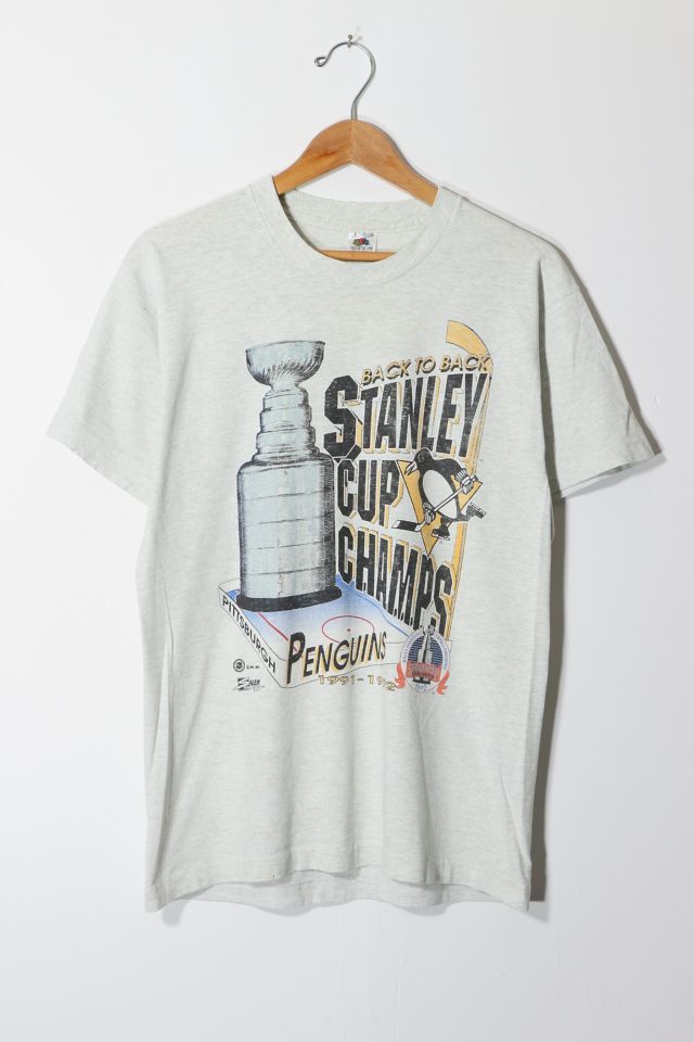 Pittsburgh Penguins 2017 Stanley Cup Champions Hockey Sticks Gray T-Shirt