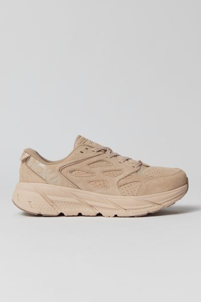 Shop Hoka One One Clifton L Suede Sneaker In Beige, Men's At Urban Outfitters