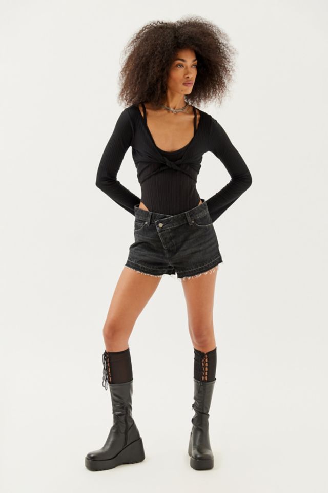 BDG Asymmetrical A-Line Cutoff Denim Short #2