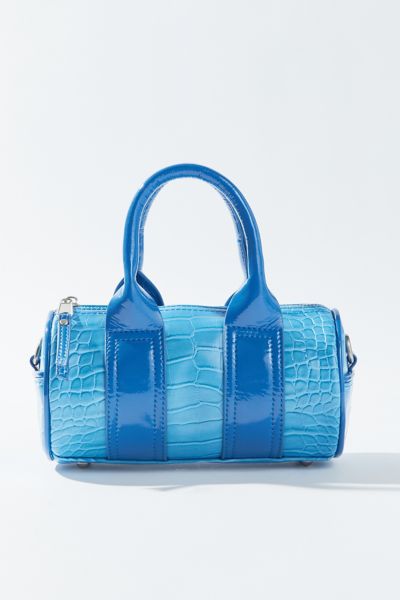 Urban Outfitters Uo Lizzie Mini Duffle Bag In Blue Croc