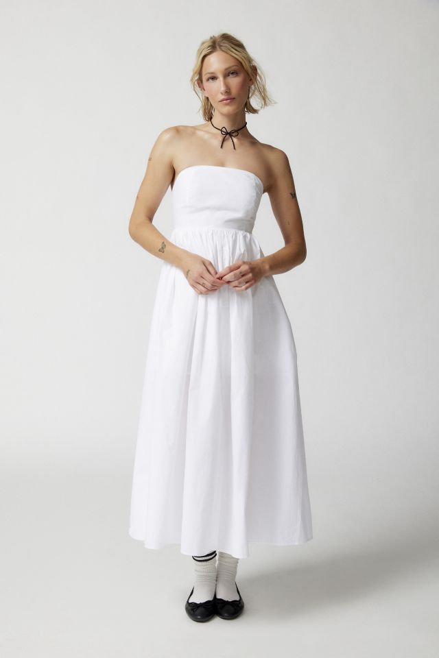 Cotton strapless dress sale