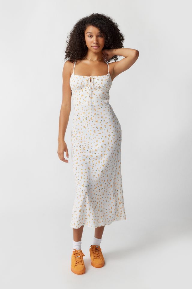 Ditsy print midi outlet dress