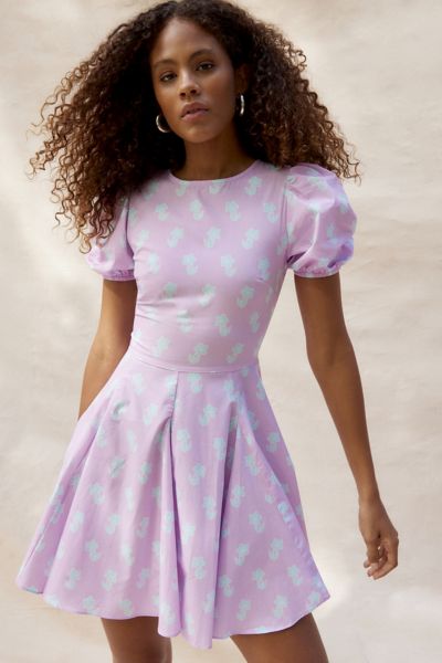 Urban Outfitters En Saison Felice Mini Dress Puff Sleeve