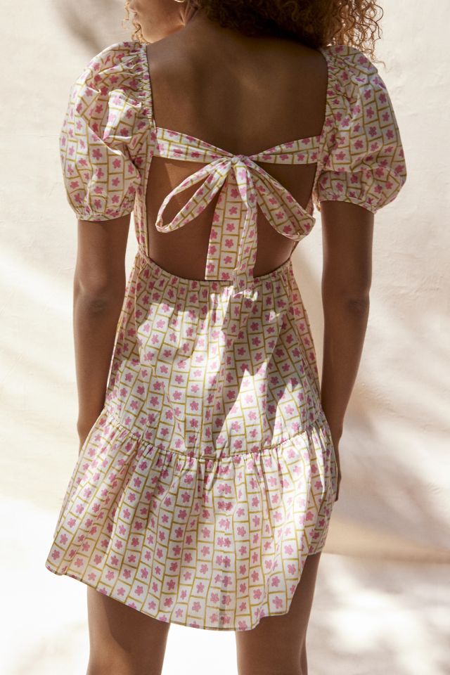 Robe Mini Glamour à Fleurs Attachée au Dos #4