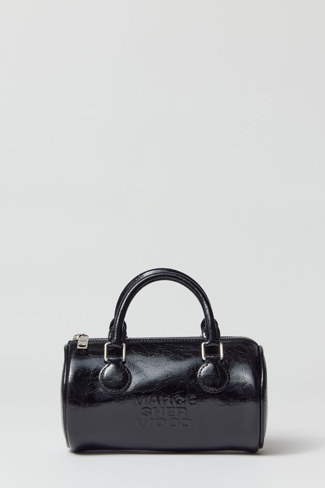 Marge Sherwood Black Patent Box Shoulder Bag