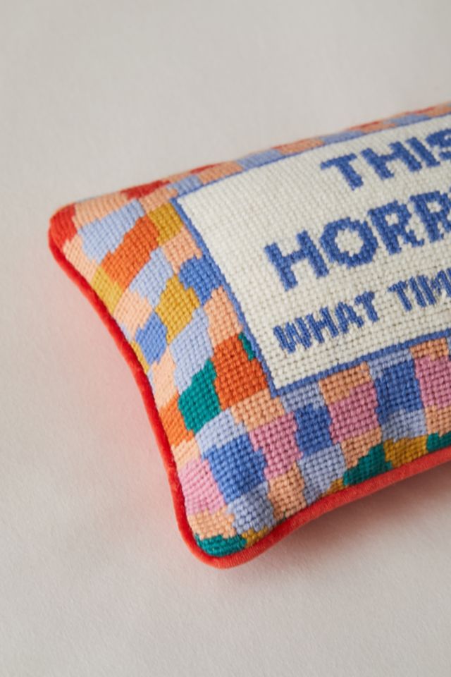 This Is A Horrible Idea Needlepoint Throw Pillow By Furbish #2