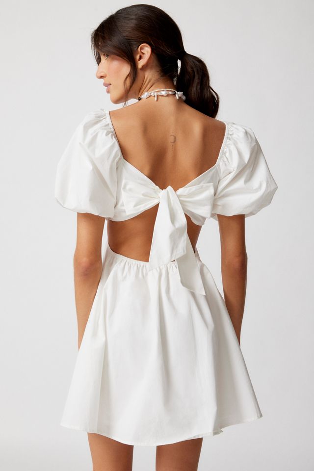 UO Eliza Poplin Puff Sleeve Mini Dress | Urban Outfitters