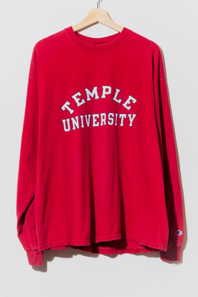 Vintage Y2K Temple University Champion Long Sleeve T-Shirt | Urban