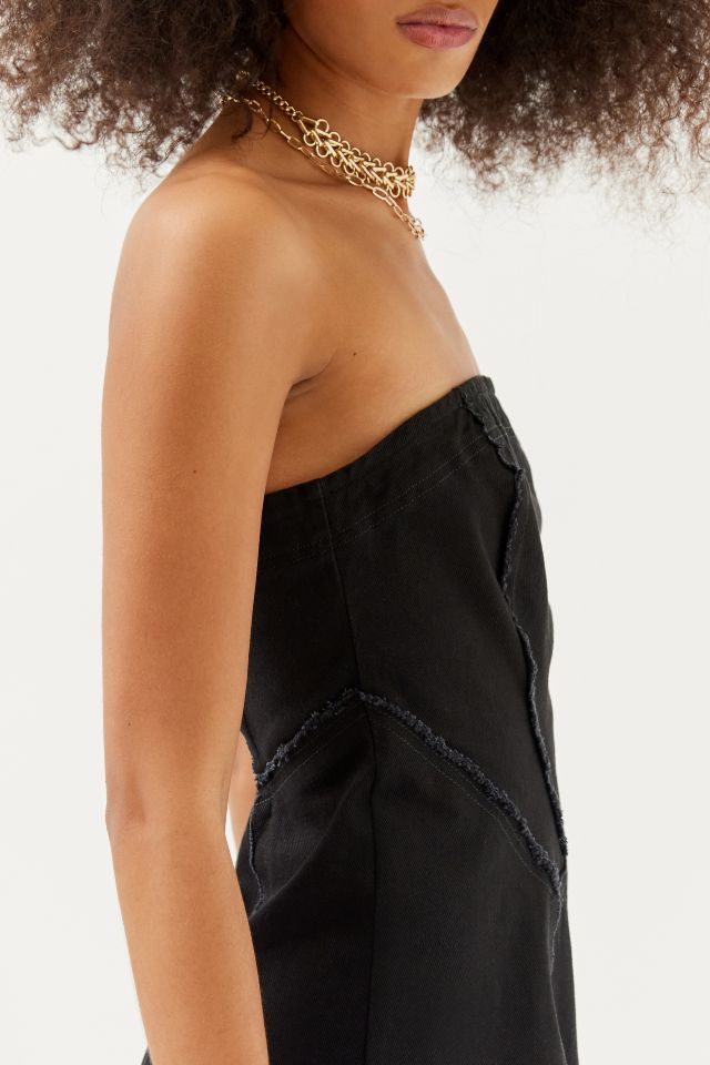 Robe Mini Bretelles Denim Épissé Jasmin UO #3