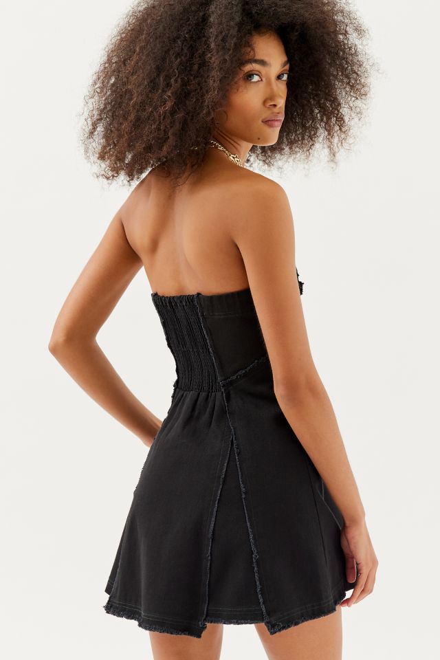 Robe Mini Bretelles Denim Épissé Jasmin UO #4