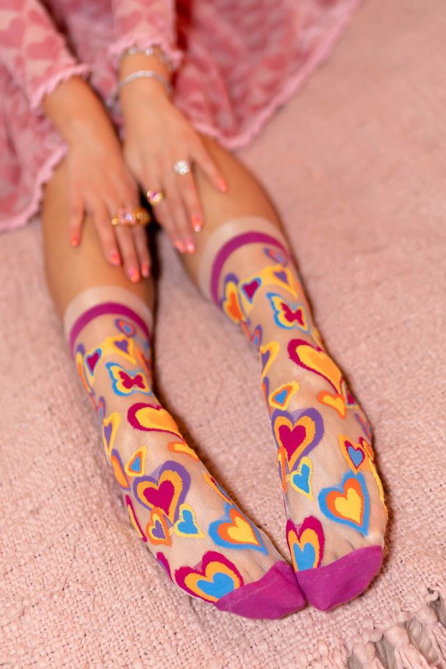 Sock Candy Y2K Hearts Sheer Sock #3