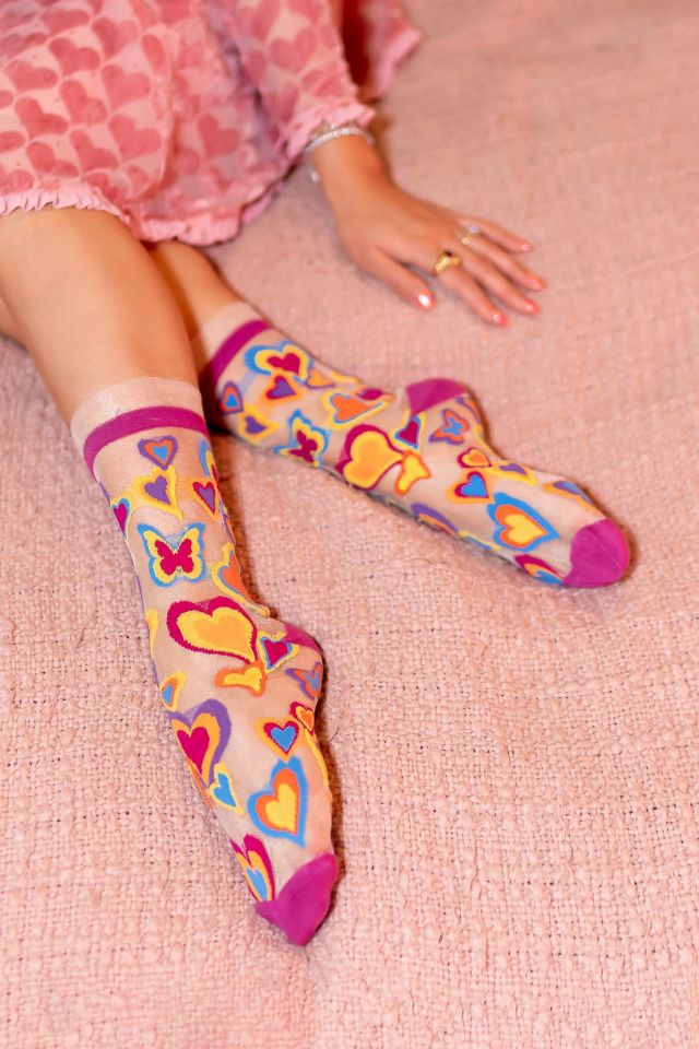Sock Candy Y2K Hearts Sheer Sock #4