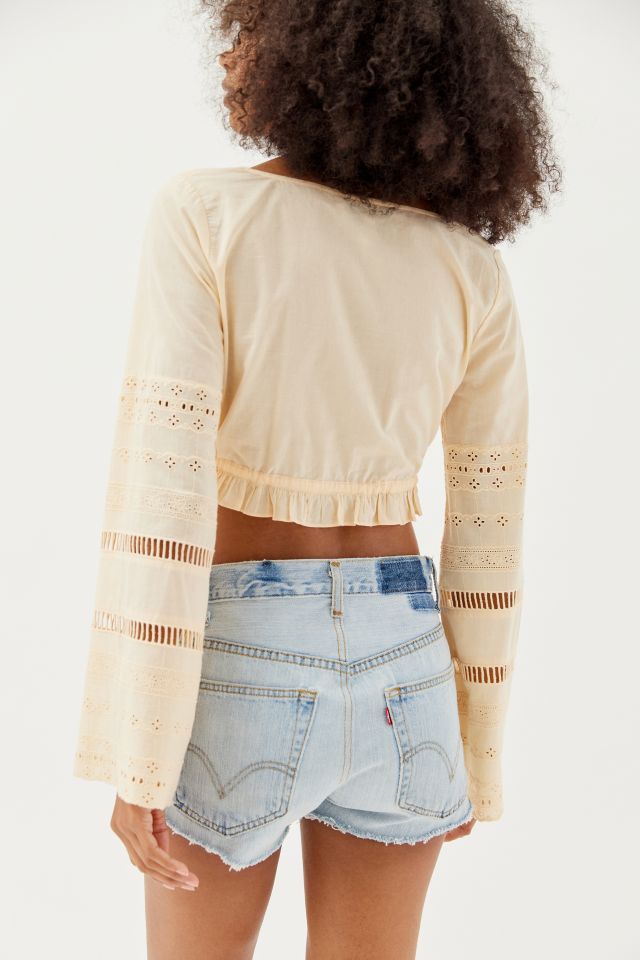 UO Scarlet Eyelet Cropped Blouse #2