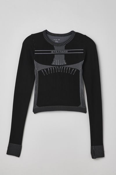 Iets Frans . … Seamless Tie-back Long Sleeve Top In Black At Urban Outfitters