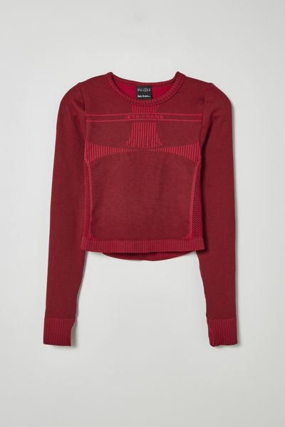 Iets Frans . … Seamless Tie-back Long Sleeve Top In Red At Urban Outfitters