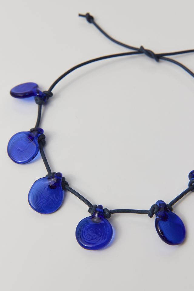 Collier avec cordon de cuir gouttes d'eau Levens Jewels #1