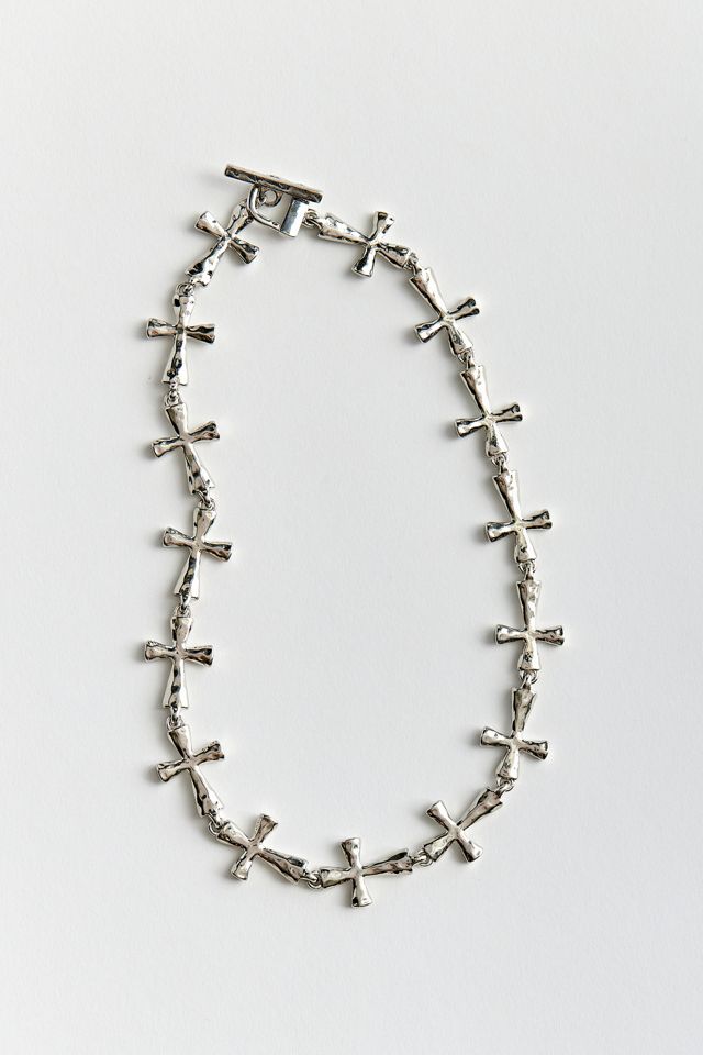 Hammered Cross Necklace Urban Outfitters