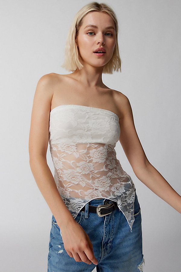 Urban Renewal Remnants Witchy Lace Tube Top In Cream