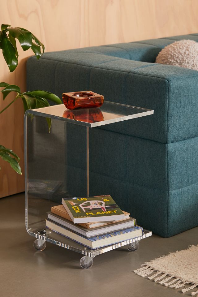 Zion Acrylic Rolling Side Table Urban Outfitters