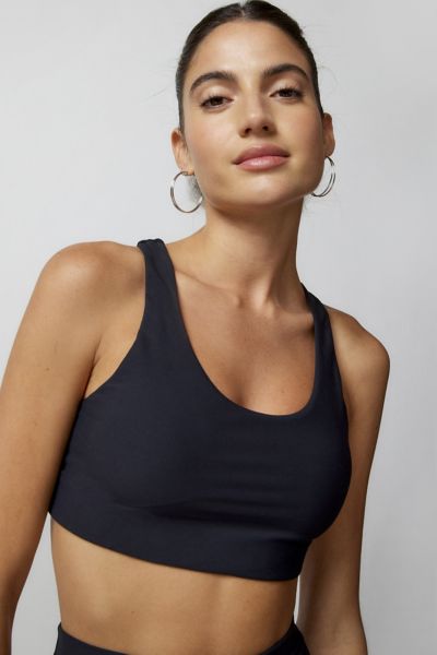 THE UPSIDE PEACHED JADE SPORTS BRA IN BLACK AT URBAN OUTFITTERS