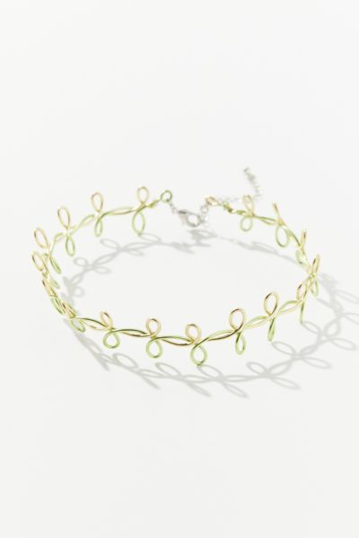 Urban Outfitters Nova Tattoo Choker Necklace In Lime