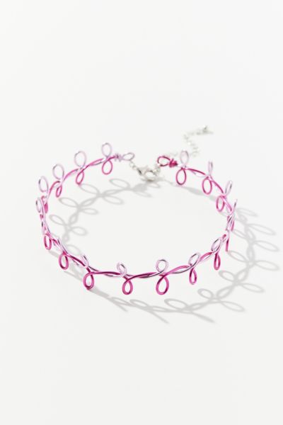 Urban Outfitters Nova Tattoo Choker Necklace In Pink
