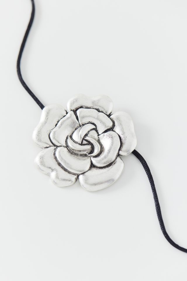 Rosette Cord Wrap Choker Necklace #1