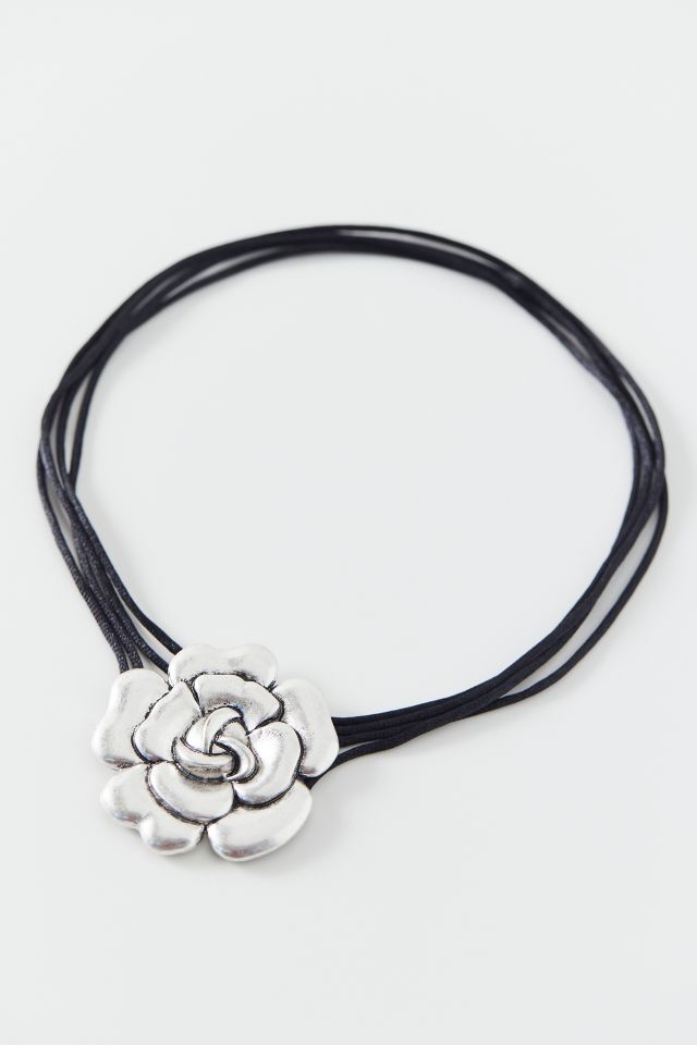 Rosette Cord Wrap Choker Necklace #3