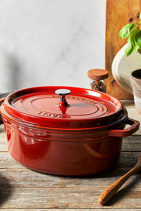 Staub Cast Iron Oval 5.75-quart Cocotte Dutch Oven Made In France In Orange