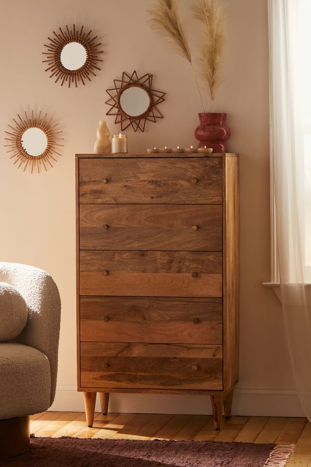 Tall dresser natural deals wood