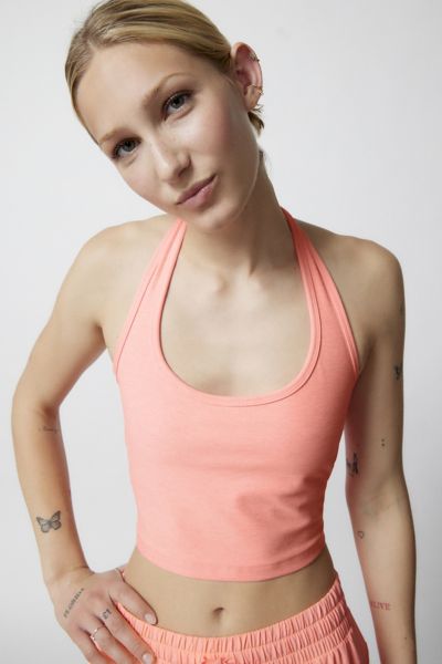 Beyond Yoga Well Rounded Halter Top In Peach