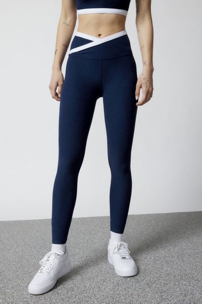 Beyond Yoga Spacedye Outlines High-waisted Midi Leggings In Navy