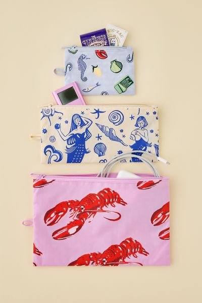 Baggu Flat Pouch Set In Sea Creature At Urban Outfitters