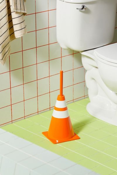 Urban Outfitters Traffic Cone Toilet Brush In Orange