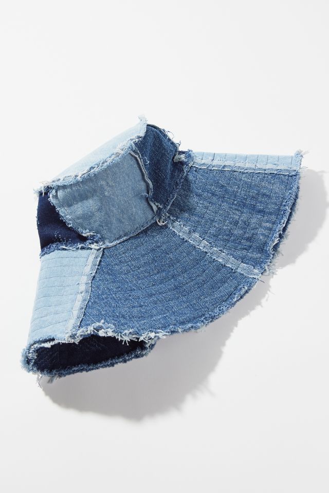 Sadie Denim Patchwork Floppy Bucket Hat #3