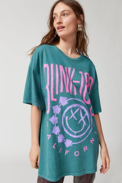 Urban Outfitters Blink 182 T-shirt Dress In Green
