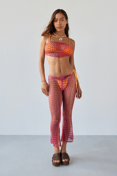 Geo lace sheer flared pant set main image 1