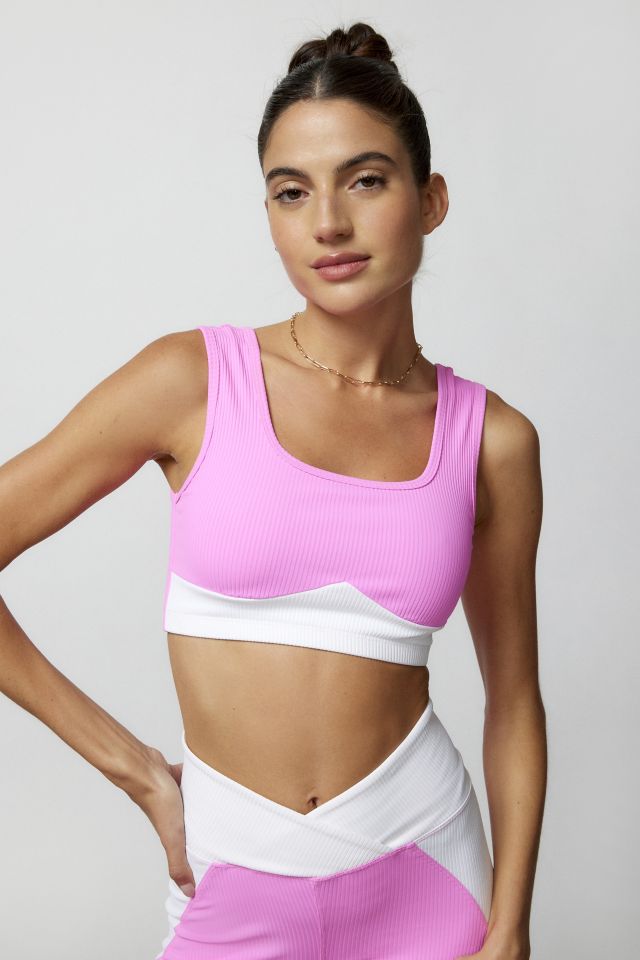 Year Of Ours Gia Ribbed Knit Colorblock Cropped Top