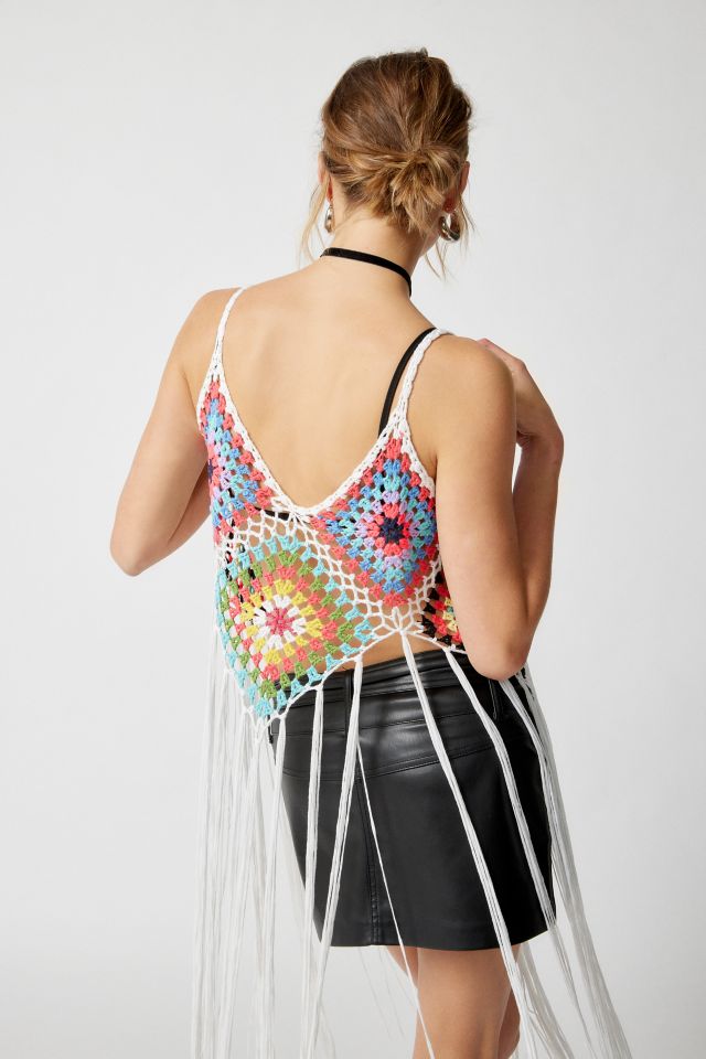 Out From Under Crochet Fringe Tank Top #2