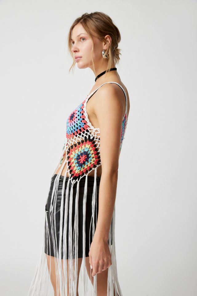 Out From Under Crochet Fringe Tank Top #3