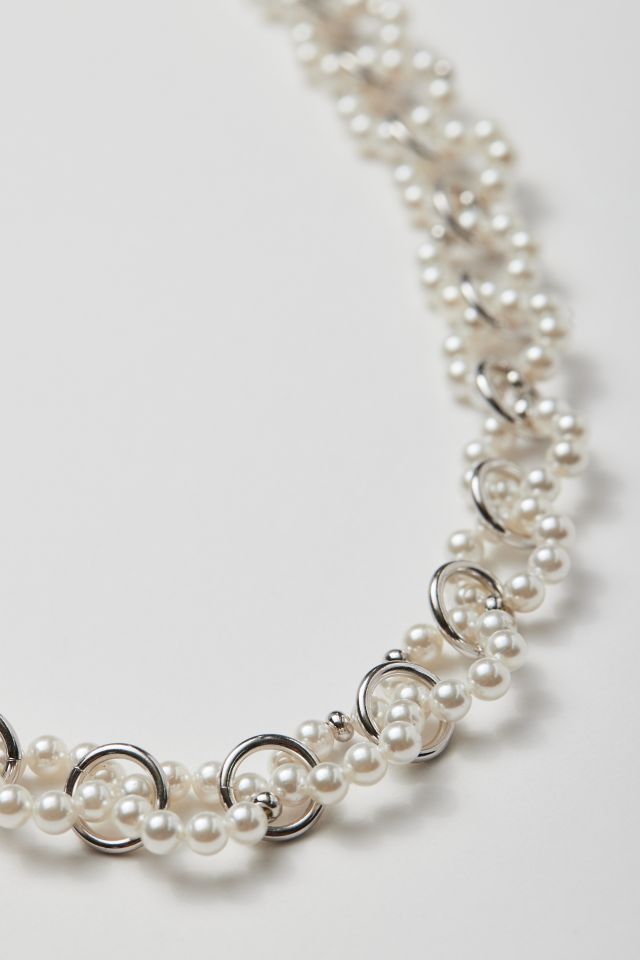 Serge DeNimes Pearl & Silver Chain Necklace #1
