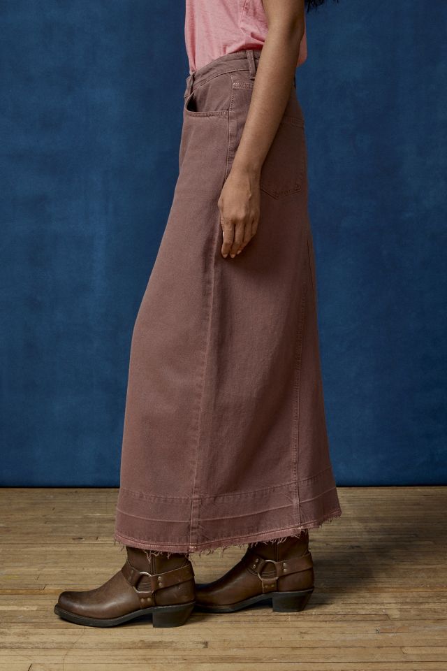 A96003 Washed Plus Size Denim Maxi