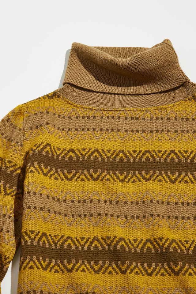 Vintage Patterned Turtleneck Sweater Urban Outfitters Canada