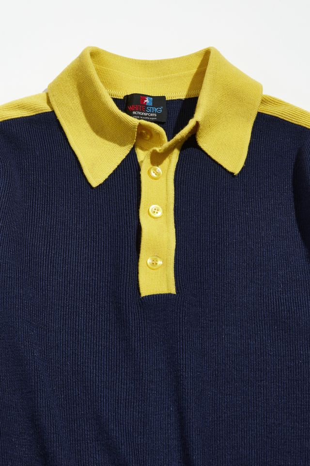 Vintage Contrast Collar Polo Sweater #1
