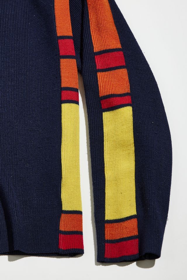 Vintage Contrast Collar Polo Sweater #2