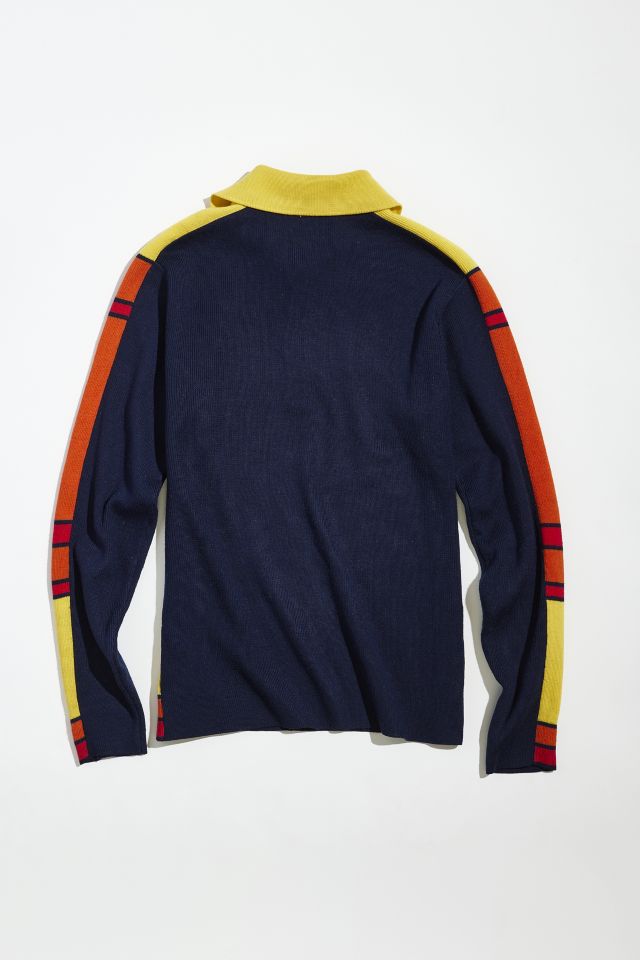 Vintage Contrast Collar Polo Sweater #3