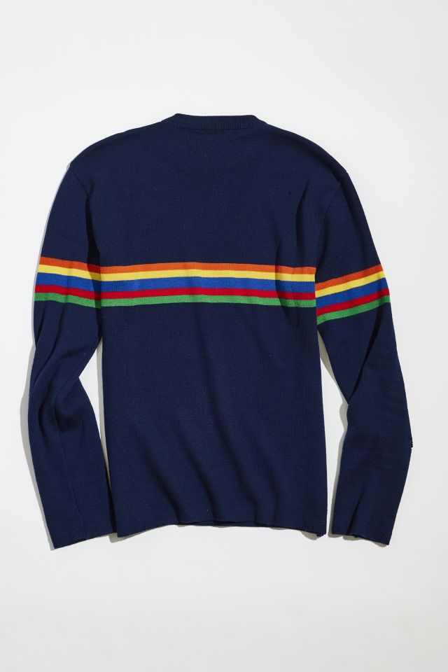 Vintage Meister Rainbow Stripe Crew Neck Sweater