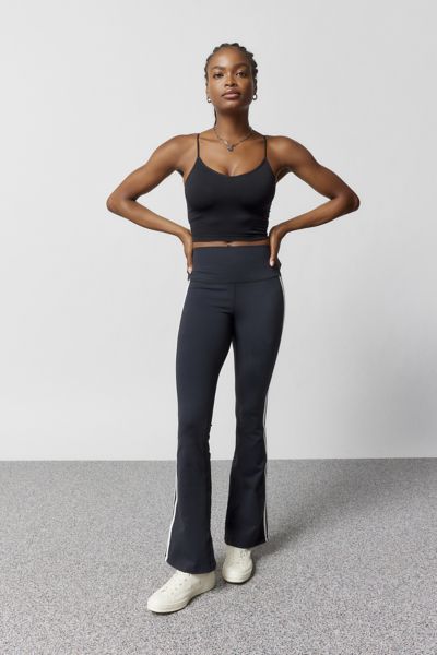 SPLITS59 RAQUEL STRIPE HIGH-WAISTED FLARE PANT IN BLACK, WOMEN'S AT URBAN OUTFITTERS