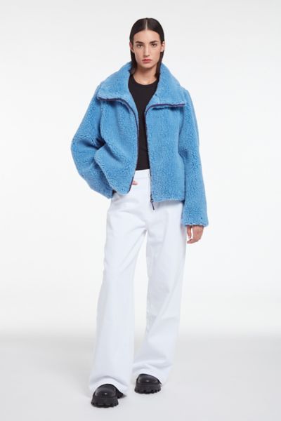 Apparis Tamika Plant Based Shearling Coat In Marina Blue